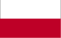 Polish flag: white (top) and red (bottom)